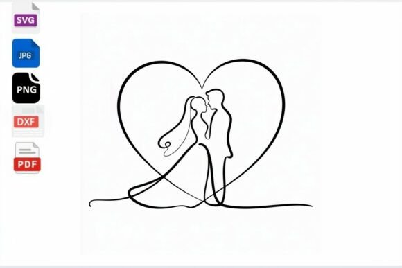 Download Bride Groom Heart Line Art SVG Wedding - Groom Collection