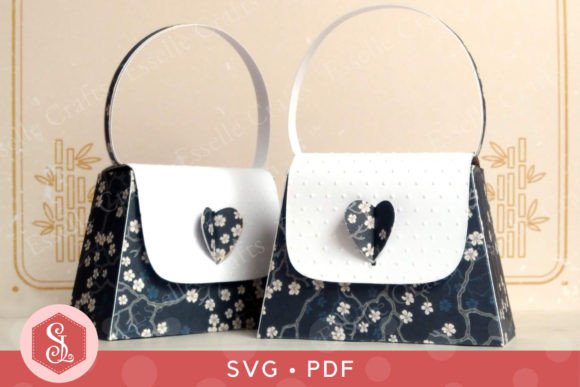 Download Handbag Favour Box SVG + PDF Template - Pdf template Collection