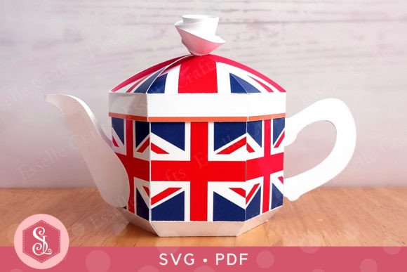 Download Union Flag Teapot Box PDF Template - Pdf template Collection