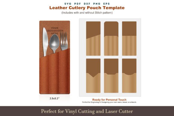 Download Leather Cutlery Pouch SVG PDF Template - Pdf template Collection