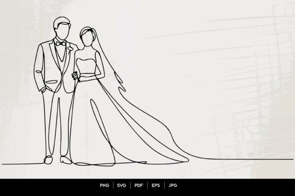Download Bride and Groom Wedding Couple Line Art - Groom Collection