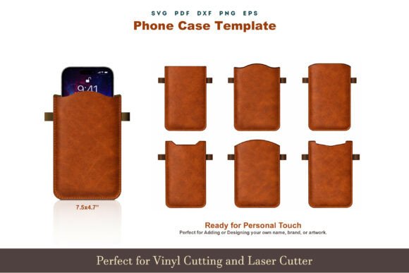 Download Leather Phone Pouch SVG DXF PDF Template - Pdf template Collection