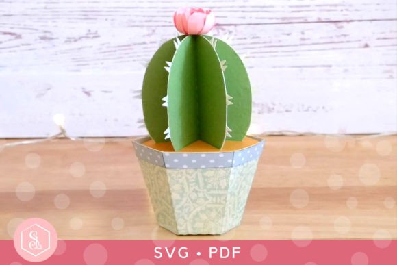 Download Cactus Favour Box SVG + PDF Template - Pdf template Collection